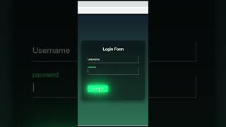 How to create login form with light button only html & css #html #css #login #form #shorts