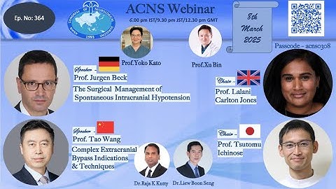 ACNS Webinar -Mar 8 -Surgical Treatment of Spont.Intracranial Hypotn. & Complex Extracranial Bypass
