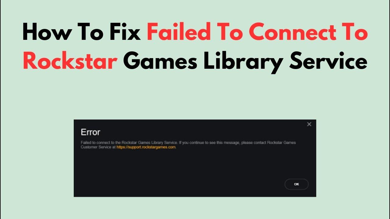 Failed To Connect To The Rockstar Games Library Service How To Fix Failed To Connect To Rockstar Games Library Service - YouTube
