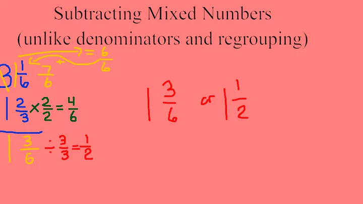 Subtract Mixed Numbers w/ Unlike Denominators and Regrouping