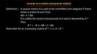 Inverse of a Matrix