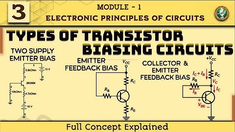 3 Types of Transistor Biasing Circuits Explained | EPC Module 1 ECE 3rd Sem Latest Scheme VTU