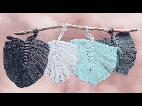 Mini suspension feuilles en macramé facile à faire 