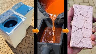 Washing Machine Motor Melt Down - BigStackD Pouring Copper - Trash To Treasure - ASMR Metal Melting