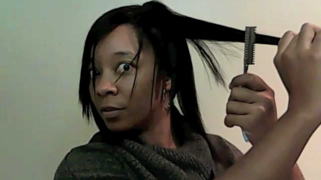 How To Cut Feather Your Bangs Layer Your Hair Pt 1 Youtube