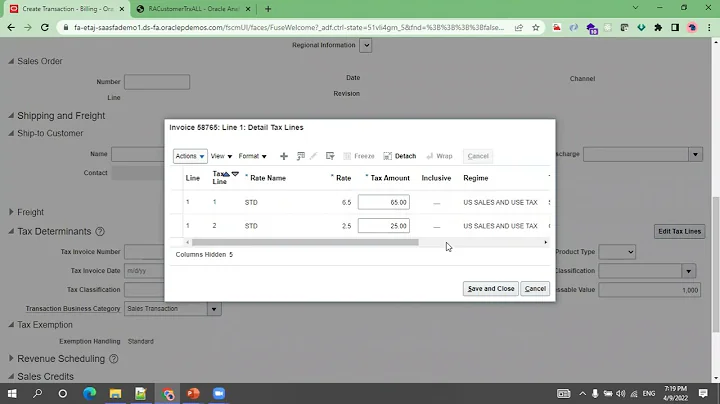 Oracle Fusion ERP (SaaS) - Receivables Invoice Creation and Table Details