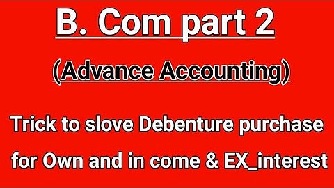 Important questions of debenture /video 2/advance accounting /B. Com part2 /paper Preparation 2022
