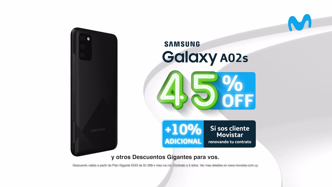 Samsung A02s con 45% OFF en Movistar 