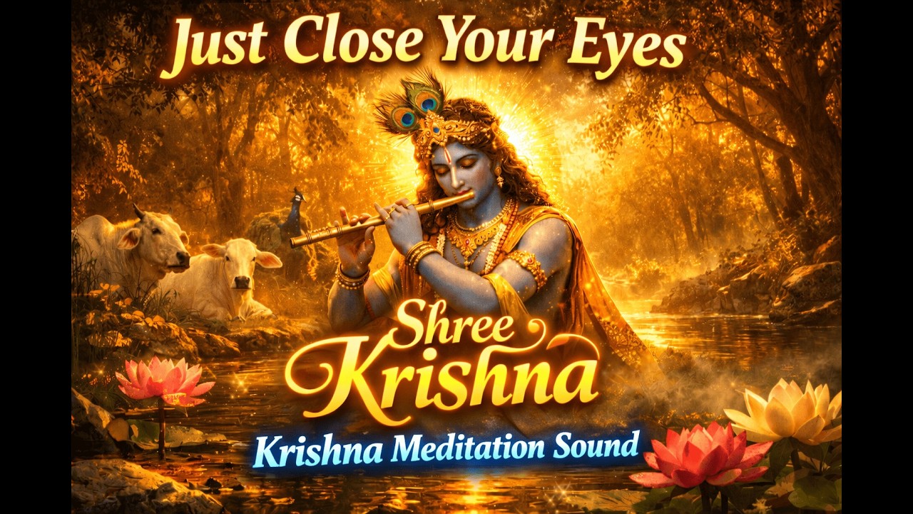 Jai Shree Krishna 🙏 | Divine Flute Meditation Sound for Peace & Calm Mind | 