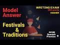 GET TOP MARKS - HIGHER Writing practice 150 words - AQA GCSE Spanish Practice 6 -  Festivals