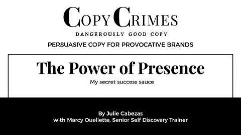 Marcy Ouellette discusses the Power of Presence