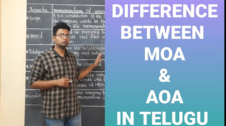 DIFFERENCE BETWEEN MEMORANDUM OF ASSOCIATION (M.O.A) & ARTICLES OF ASSOCIATION (A.O.A) in telugu