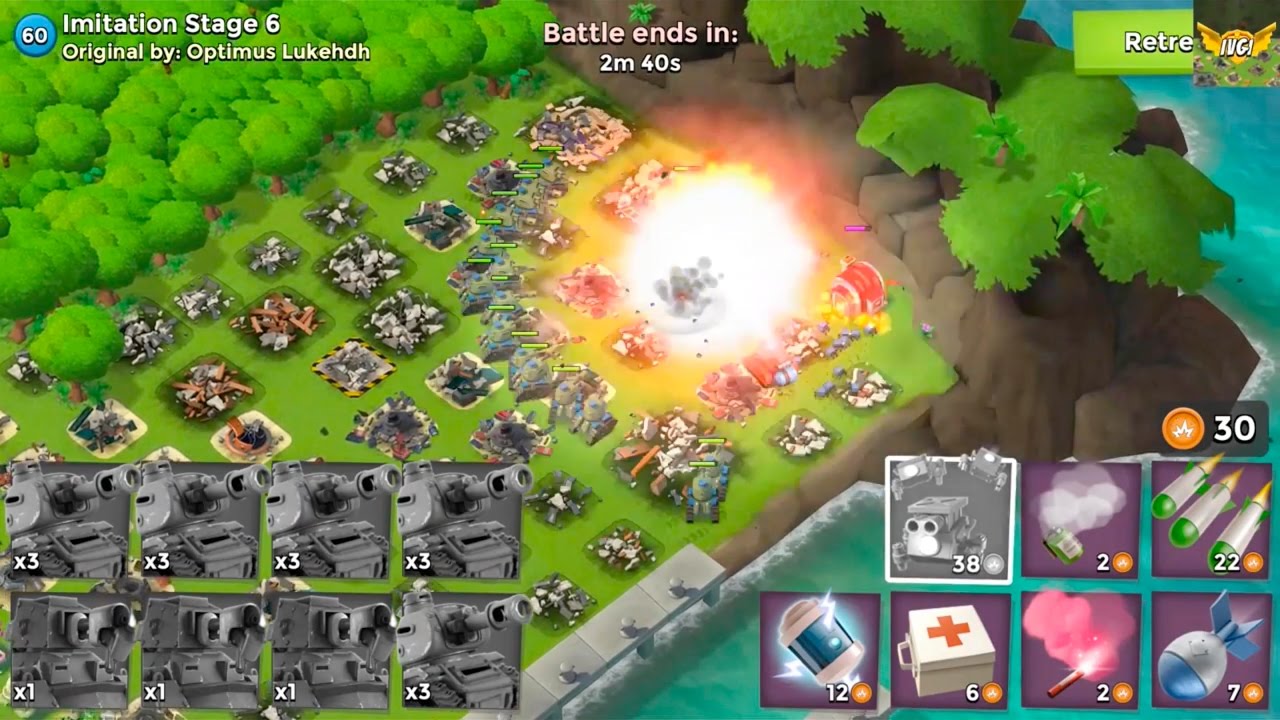 Boom Beach Imitation Stages 1 to 7 WIN | Hammerman event