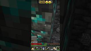 I got diamonds in straight mining in forever world minecraft #shortsfeed #minecraft #minecraftluck