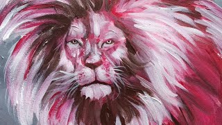 Expressive Acrylic Painting of a Lion | Art | Lesson