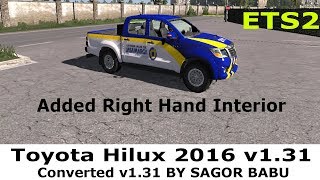 Toyota Hilux v1.31 Right Hand Interior | ETS2 | Download Link Setup | Review | Free