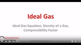 Ideal Gas, Compressibility Factor and Deviation of real gas from Ideal Behaviour