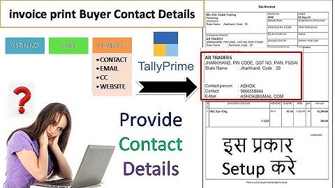 Provide contact details in Tally invoice | Print company contact number on invoice in Tally prime