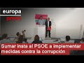 Sumar insta a PSOE aplicar medidas anticorrupción y espera que la justicia actúe sobre Ábalos