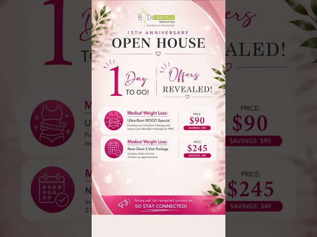 Just 1 Day to GO! BODi Louisville, best medspa  #medicalspa #louisvilleky