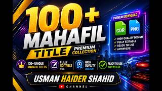 100+ Premium Mahafil Titles | CDR + PNG Files | Free Download | CorelDRAW, Photoshop & Canva