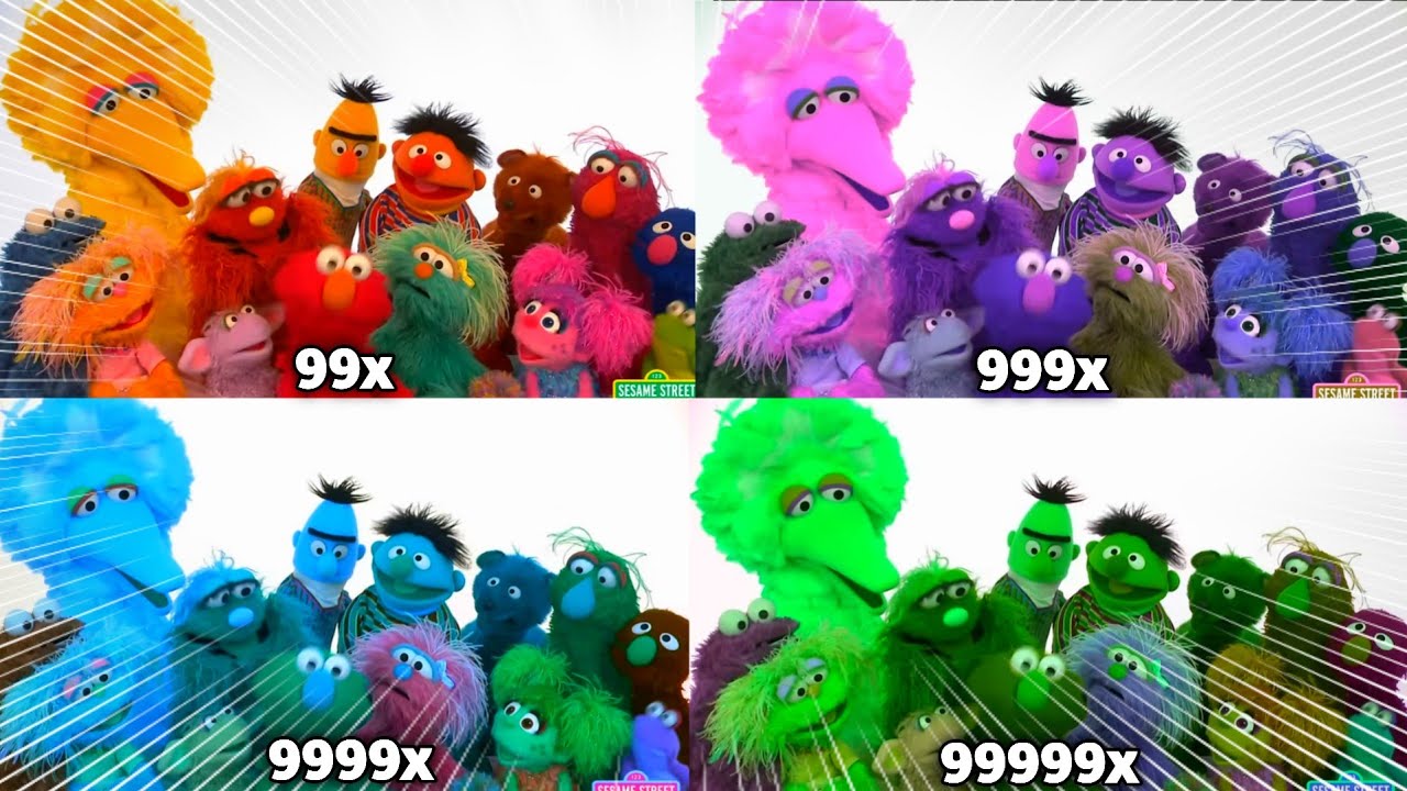 Алфавитный взрыв «Улицы Сезам» на безумной скорости в 999999 раз быстрее, классические эффекты Cs...
