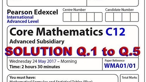 IAL MATHEMATICS C12NMAY 2017 Part 1