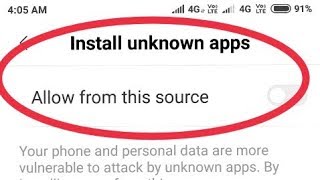 Install unknown apps || Allow from this source in Redmi Note 5 Pro