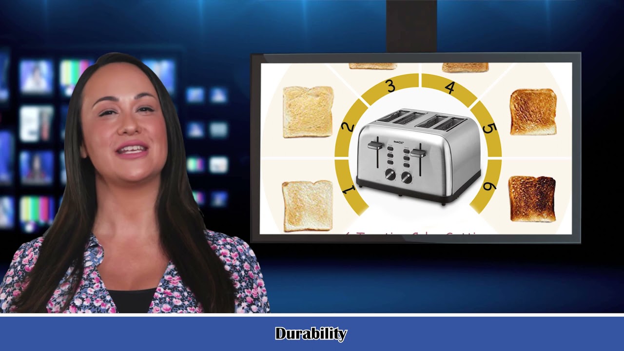 Toaster 4 Slice, Removable Crumb Tray, Auto Pop-Up, Stainless Steel, Durable & Stable, Safe &Secure