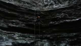 Q Rappelling at Hidden River Cave