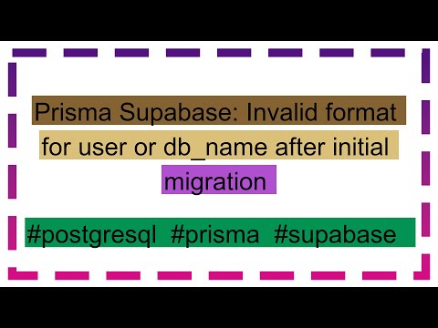 Prisma Supabase: Invalid format for user or db_name after initial migration