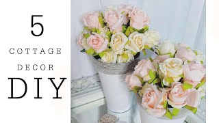 🌿5 DIY ((EASY)) COTTAGE DECOR SHABBY CHIC CRAFTS + ROSES 🌿 Olivia's Romantic Home DIY