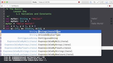 iOS Development - Swift - The Basics  - Lesson 1.1 - Variables and Constants