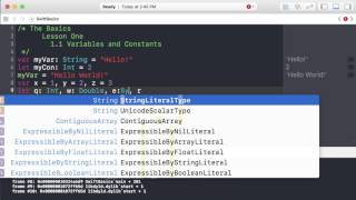 iOS Development - Swift - The Basics  - Lesson 1.1 - Variables and Constants