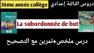 La subordonnée de but 3 ème année collège