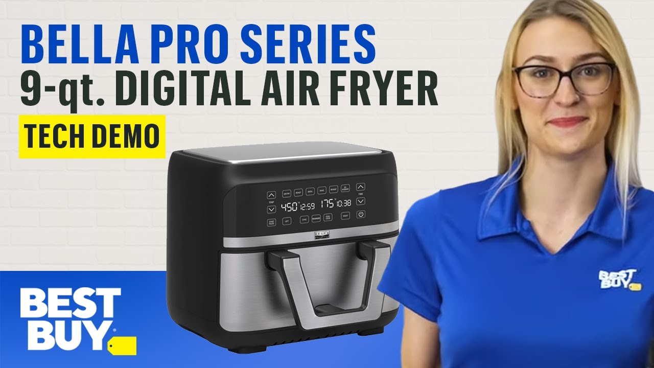 Bella Pro Series - 9-qt. Digital Air Fryer with Dual Flex Basket -  Stainless Steel
