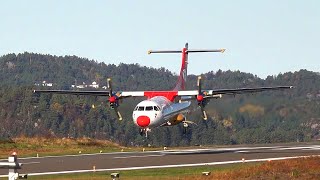 DAT ATR-42 | Windy Test Flight - Takeoff &amp; Landing at Stord airport, October 2023