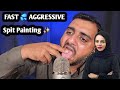 ASMR Fast &amp; Aggressive Spit Painting 💦 | Beautiful Arab Girl ✨