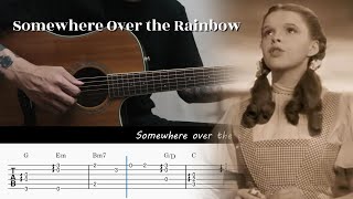 PDF Sample Over the Rainbow - Judy Garland Fingerstyle Guitar Easy guitar tab & chords by Yuta Ueno.