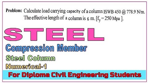Steel Compression Member ( Steel Column) Numerical 1