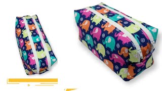 diy double zipper pouch bag  | pouch bag easy tutorial
