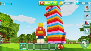 World Building Craft Gameplay #113 | Rainbow 🌈 Sky Fall Tower screenshot 2