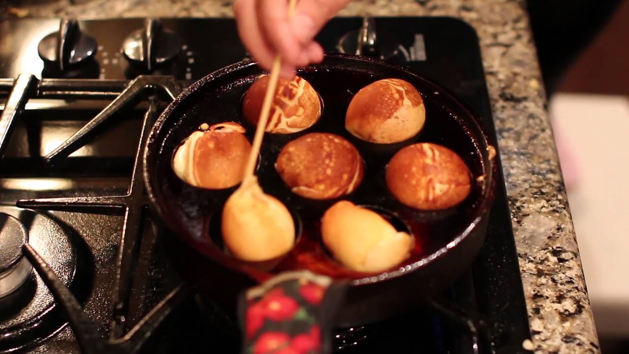 Cast Iron Aebleskiver Pan for Danish Stuffed Pancake Balls