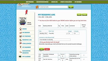 BiblioNasium: For Kids - How to use the reading log