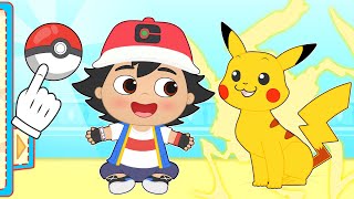 BEBÉS ALEX Y KIRA 🎇🤩 Se disfrazan de Ash y Pikachu de Pokémon
