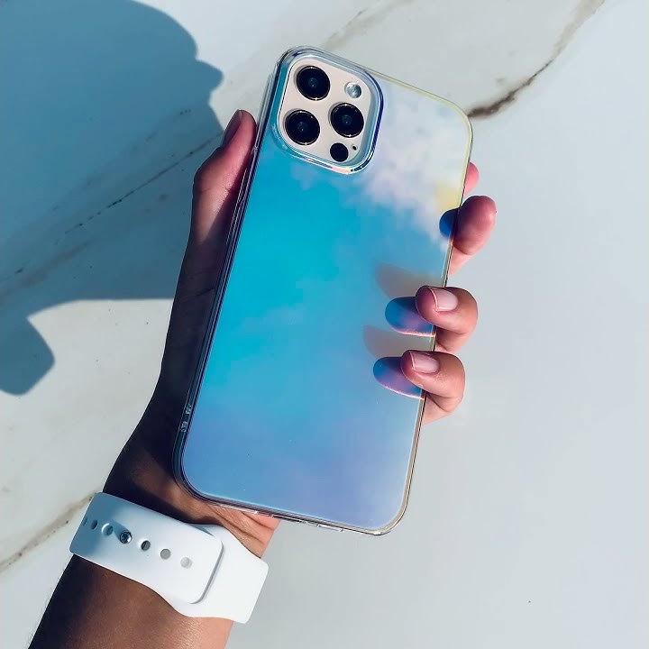 Противоударный чехол-лёд для iPhone 12, зеркально-прозрачный, хамелеон ...