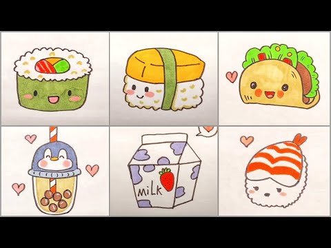 Vẽ đồ ăn thức uống cute đáng yêu, vẽ hình cute | Draw so cute #41 ...