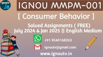 IGNOU MMPM-001 Solved Assignment July 2024 & Jan 2025 [FREE] || IGNOU MBA || IGNOU TV || IGNOU ||
