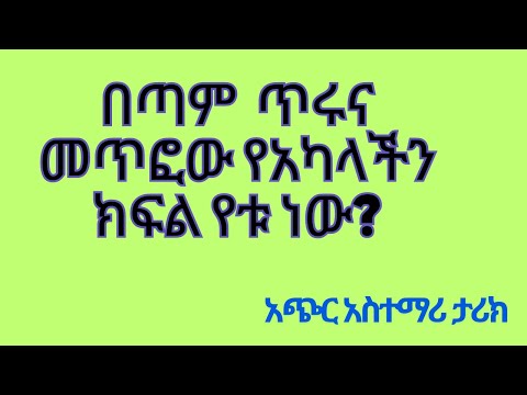 በጣም ጥሩ መጥፎው የአካላችን ክፍል አጭር አስተማሪ ታሪክ