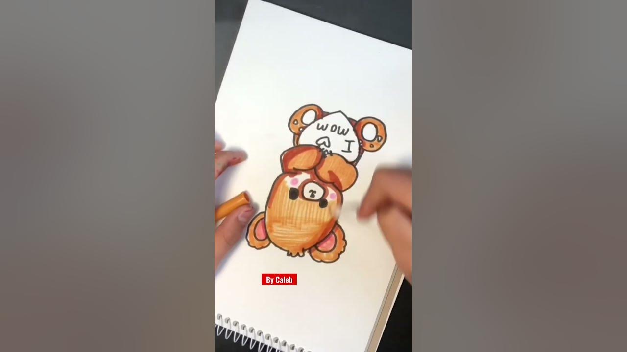 Cute Teddy Bear Drawing | Mother’s Day Drawing #shorts - YouTube